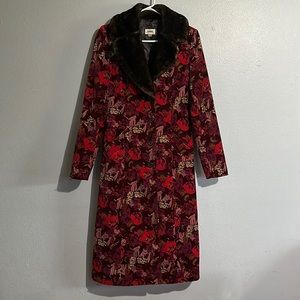 Fossil Clarissa Velvet Coat Sz Small